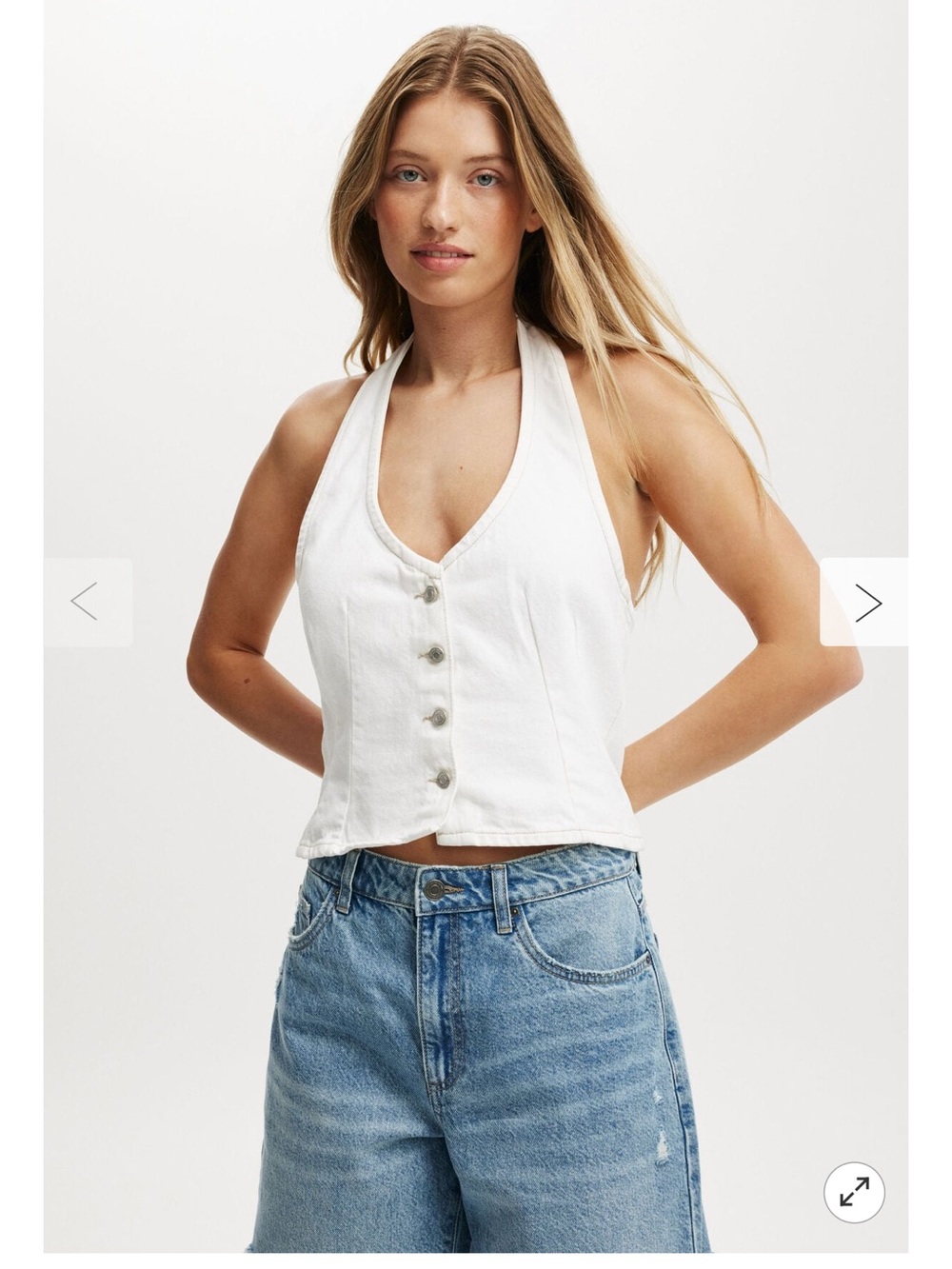 [COTTON ON] White Denim Halter